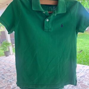 Polo by Ralph Lauren Green Kids Pique Polo with Purple Pony boys size 7
